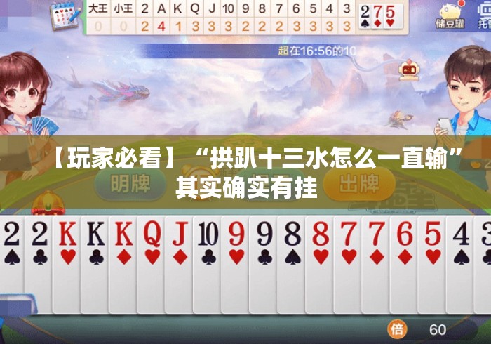 【玩家必看】“拱趴十三水怎么一直输”其实确实有挂