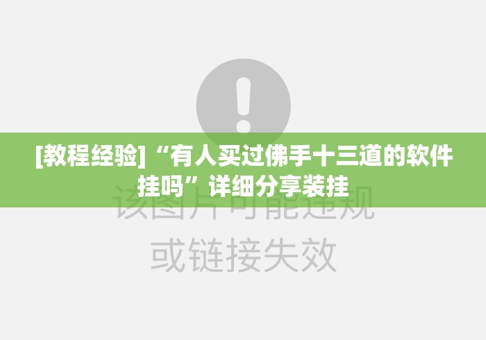 [教程经验]“有人买过佛手十三道的软件挂吗”详细分享装挂