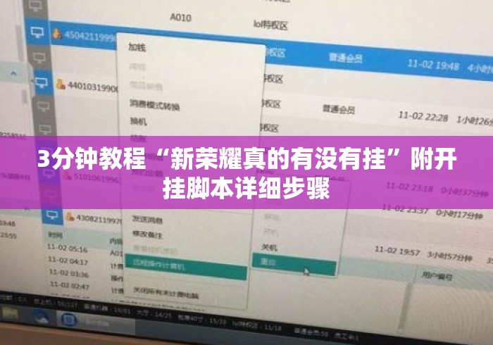 3分钟教程“新荣耀真的有没有挂”附开挂脚本详细步骤