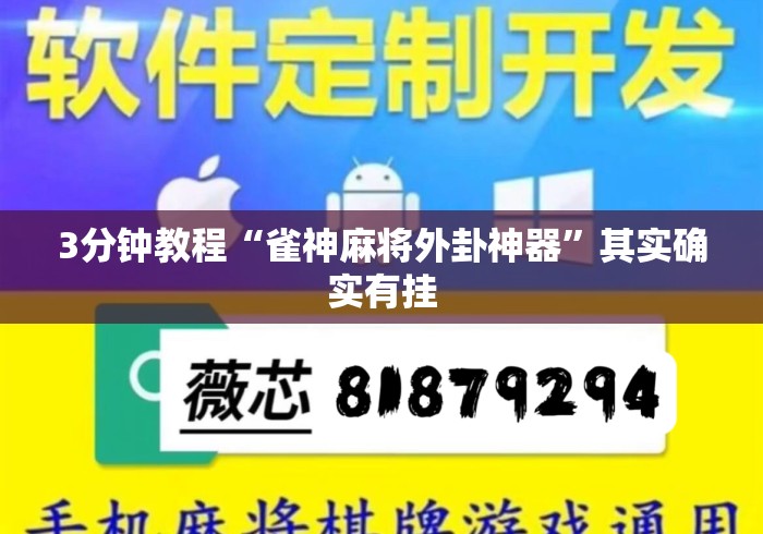 3分钟教程“雀神麻将外卦神器	”其实确实有挂