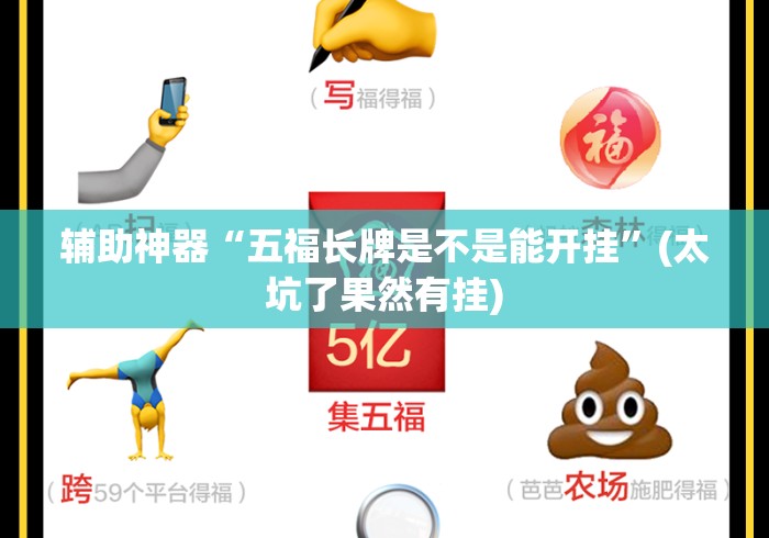 辅助神器“五福长牌是不是能开挂”(太坑了果然有挂)