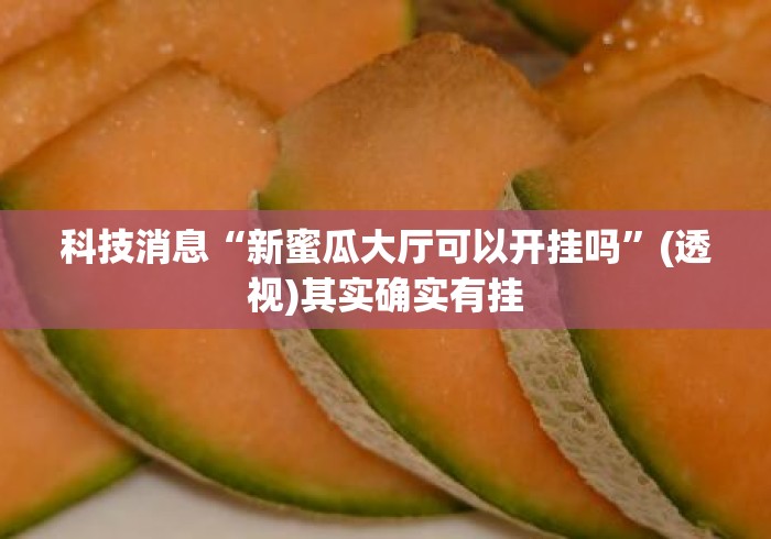 科技消息“新蜜瓜大厅可以开挂吗”(透视)其实确实有挂