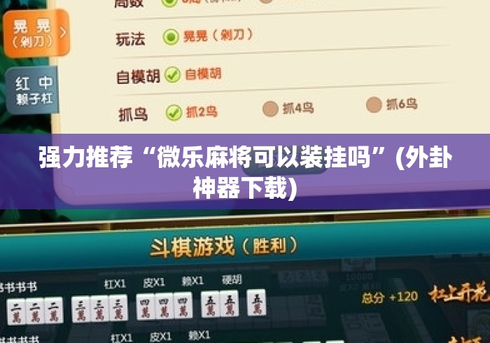 强力推荐“微乐麻将可以装挂吗”(外卦神器下载)