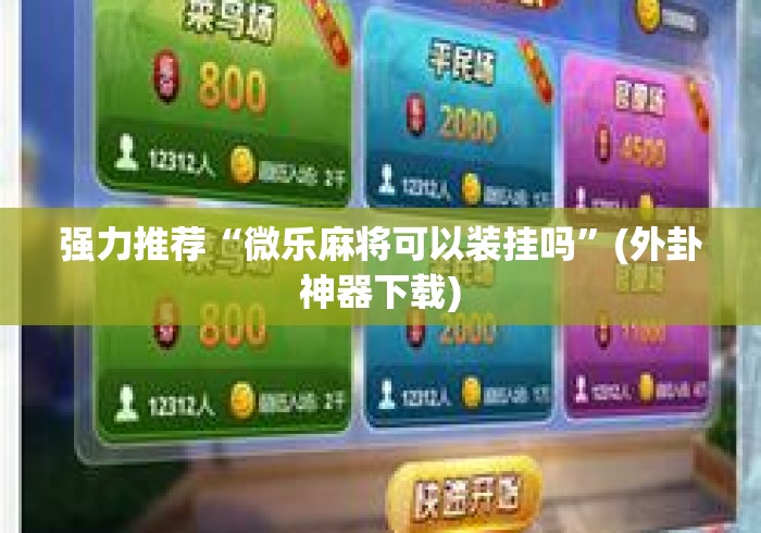 强力推荐“微乐麻将可以装挂吗	”(外卦神器下载)