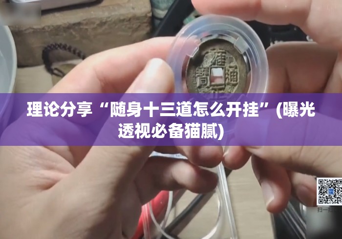 理论分享“随身十三道怎么开挂	”(曝光透视必备猫腻)