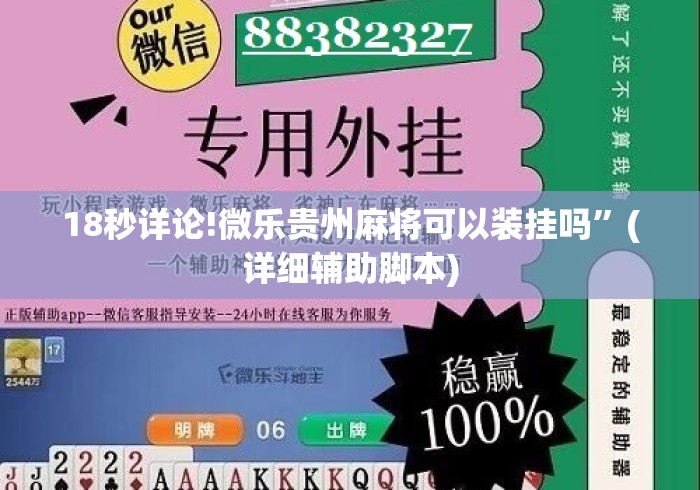 18秒详论!微乐贵州麻将可以装挂吗”(详细辅助脚本)
