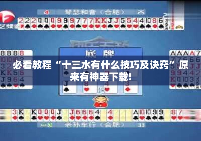必看教程“十三水有什么技巧及诀窍”原来有神器下载!