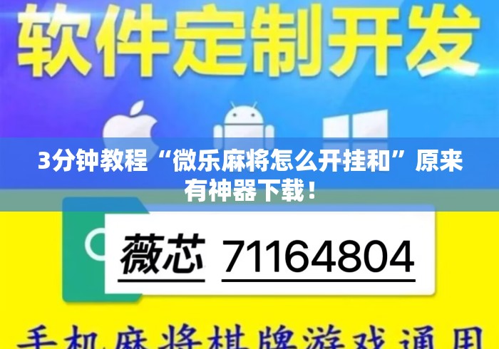 3分钟教程“微乐麻将怎么开挂和	”原来有神器下载！