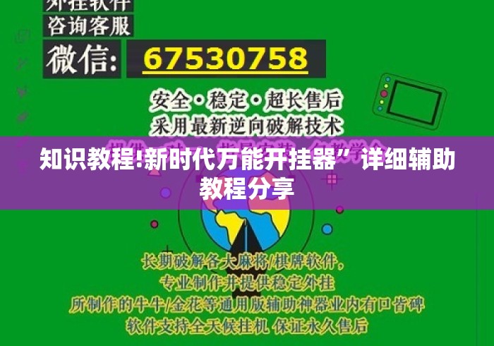 知识教程!新时代万能开挂器	”详细辅助教程分享