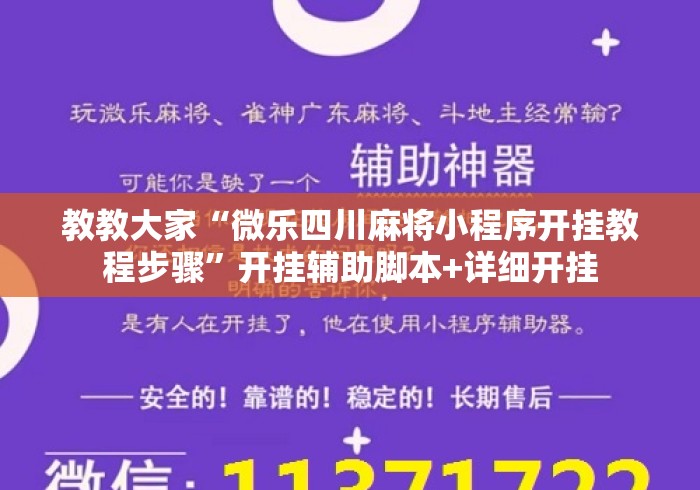 教教大家“微乐四川麻将小程序开挂教程步骤	”开挂辅助脚本+详细开挂