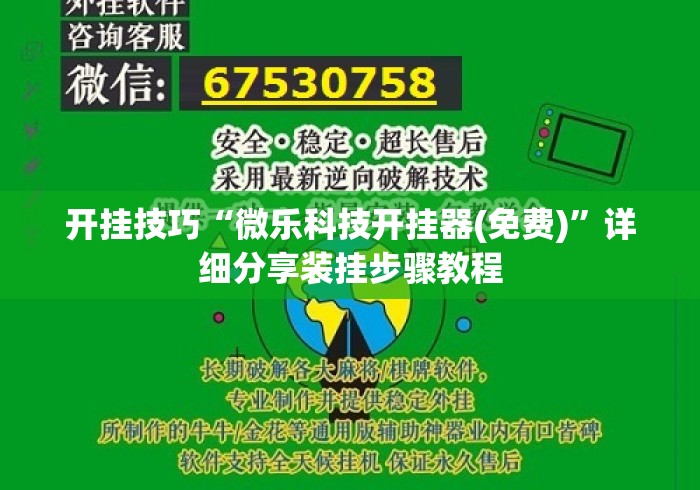 开挂技巧“微乐科技开挂器(免费)”详细分享装挂步骤教程