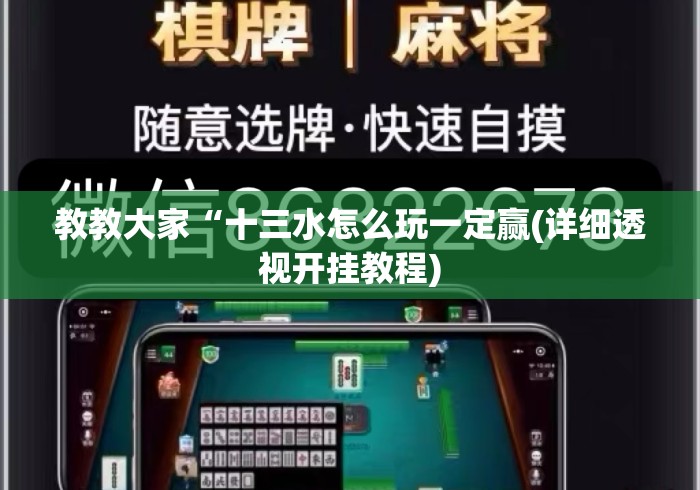 教教大家“十三水怎么玩一定赢(详细透视开挂教程)