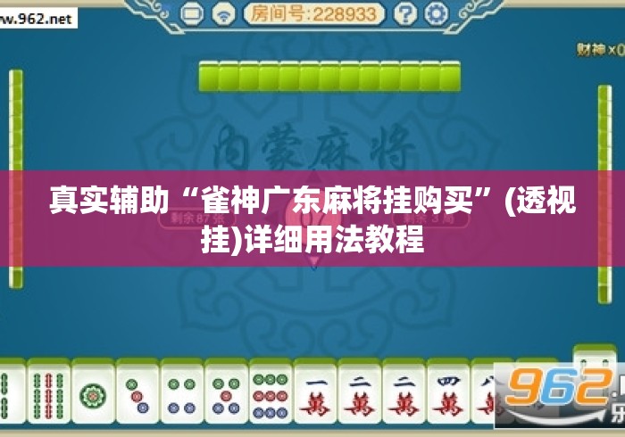 真实辅助“雀神广东麻将挂购买”(透视挂)详细用法教程