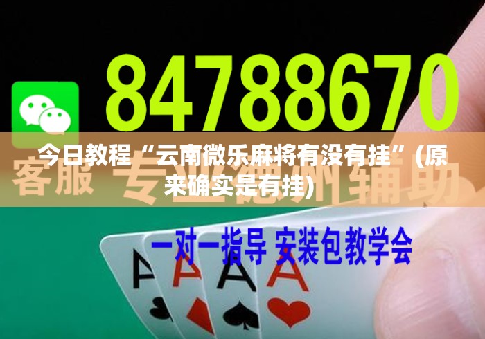 今日教程“云南微乐麻将有没有挂”(原来确实是有挂) 