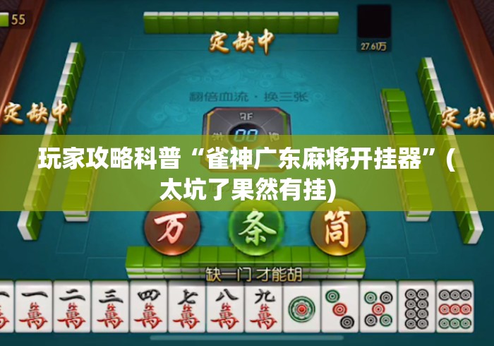 玩家攻略科普“雀神广东麻将开挂器”(太坑了果然有挂)