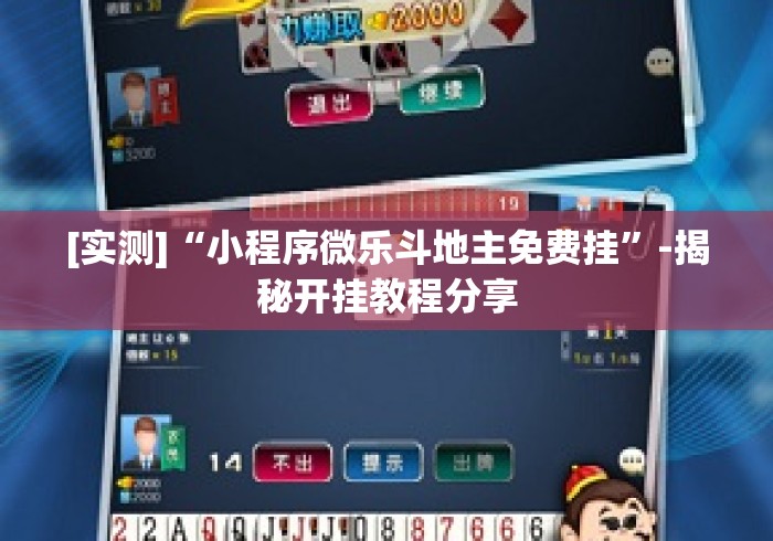 [实测]“小程序微乐斗地主免费挂”-揭秘开挂教程分享
