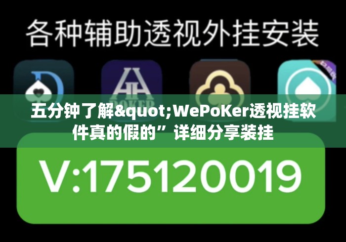 五分钟了解"WePoKer透视挂软件真的假的”详细分享装挂