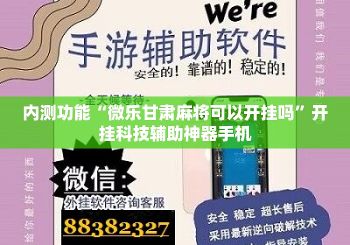 内测功能“微乐甘肃麻将可以开挂吗”开挂科技辅助神器手机