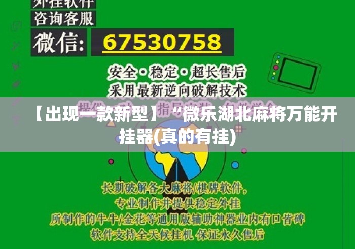 【出现一款新型】“微乐湖北麻将万能开挂器(真的有挂)