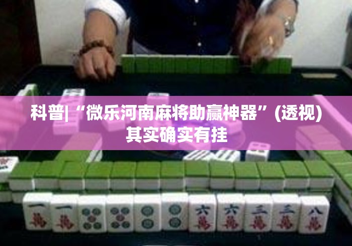 科普|“微乐河南麻将助赢神器”(透视)其实确实有挂