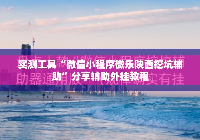 实测工具“微信小程序微乐陕西挖坑辅助”分享辅助外挂教程