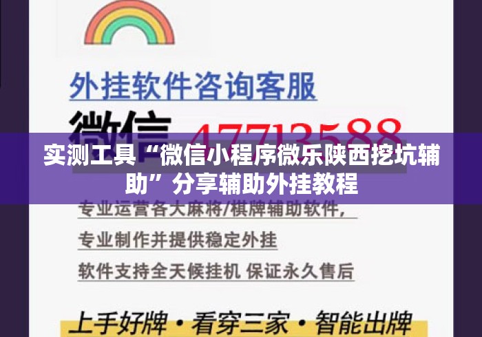 实测工具“微信小程序微乐陕西挖坑辅助”分享辅助外挂教程