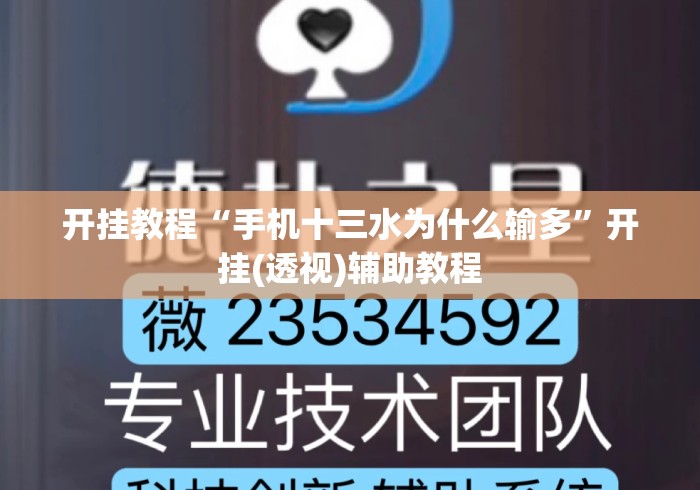 开挂教程“手机十三水为什么输多”开挂(透视)辅助教程
