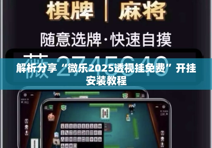 解析分享“微乐2025透视挂免费	”开挂安装教程