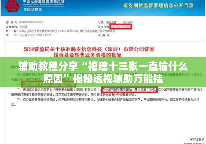 辅助教程分享“福建十三张一直输什么原因”揭秘透视辅助万能挂