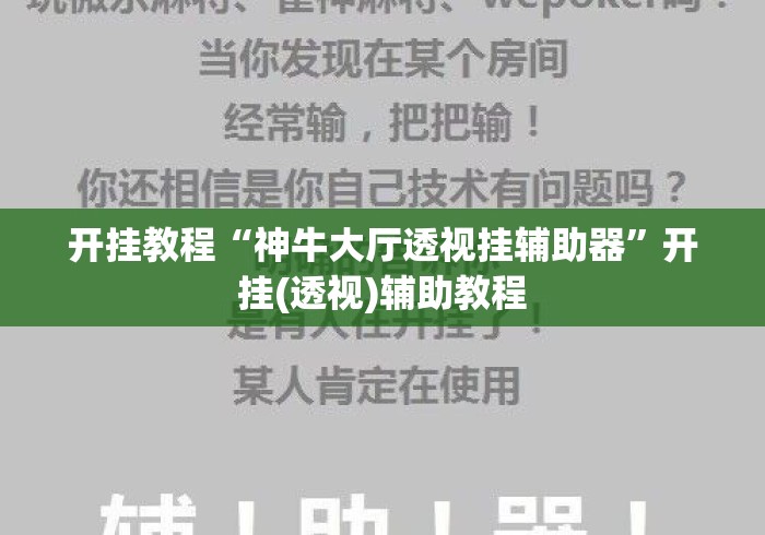 开挂教程“神牛大厅透视挂辅助器”开挂(透视)辅助教程
