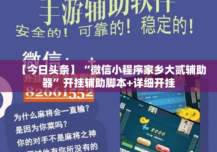 【今日头条】“微信小程序家乡大贰辅助器	”开挂辅助脚本+详细开挂