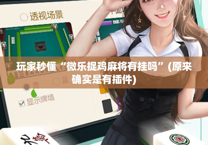 玩家秒懂“微乐捉鸡麻将有挂吗”(原来确实是有插件)
