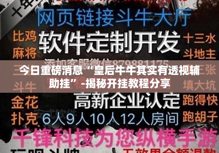 今日重磅消息“皇后牛牛其实有透视辅助挂”-揭秘开挂教程分享