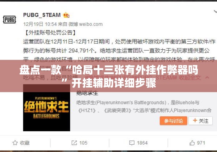 盘点一款“哈局十三张有外挂作弊器吗”开挂辅助详细步骤