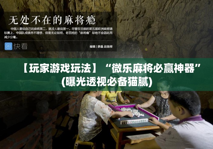 【玩家游戏玩法】“微乐麻将必赢神器	”(曝光透视必备猫腻)