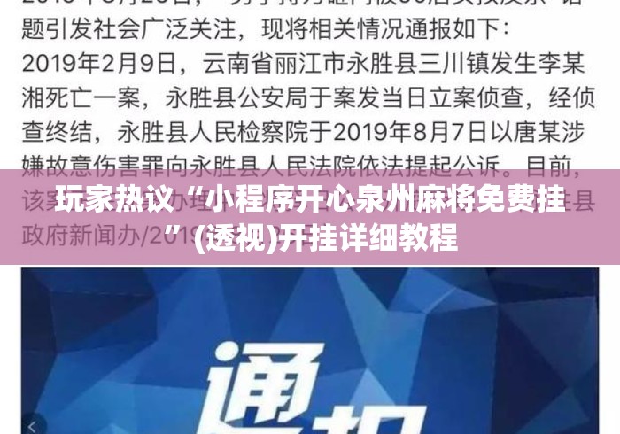 玩家热议“小程序开心泉州麻将免费挂”(透视)开挂详细教程