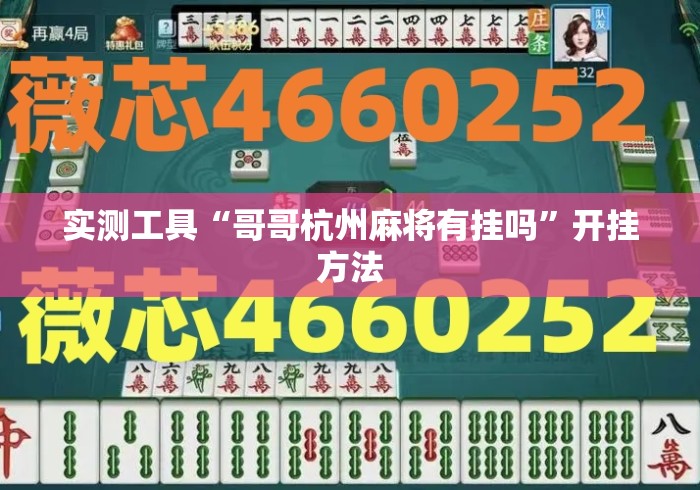 实测工具“哥哥杭州麻将有挂吗”开挂方法