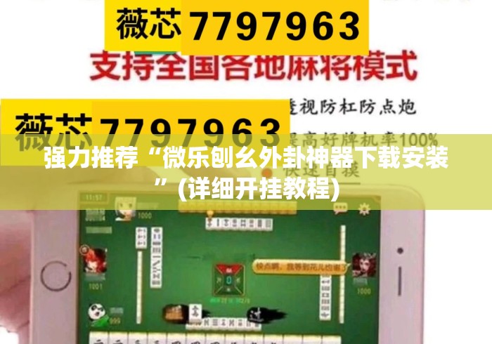 强力推荐“微乐刨幺外卦神器下载安装”(详细开挂教程)