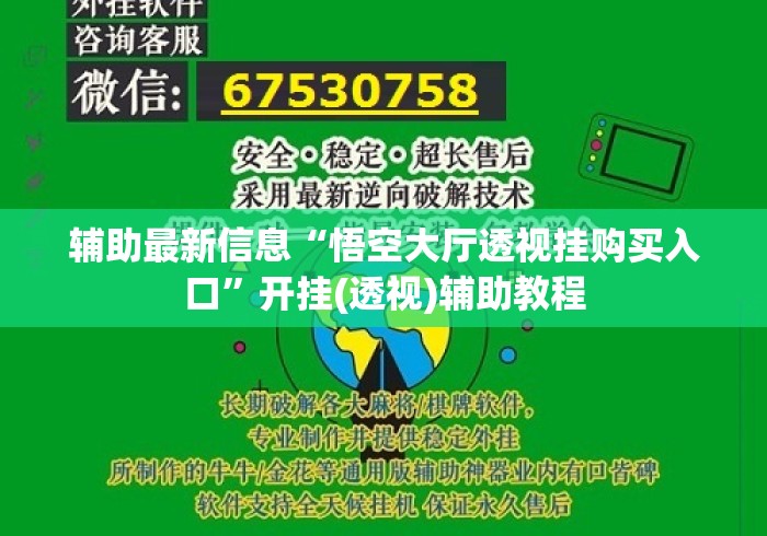 辅助最新信息“悟空大厅透视挂购买入口”开挂(透视)辅助教程