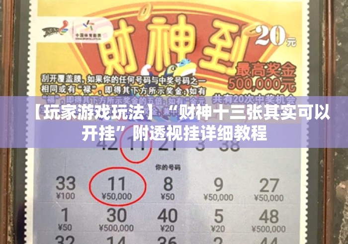【玩家游戏玩法】“财神十三张其实可以开挂	”附透视挂详细教程
