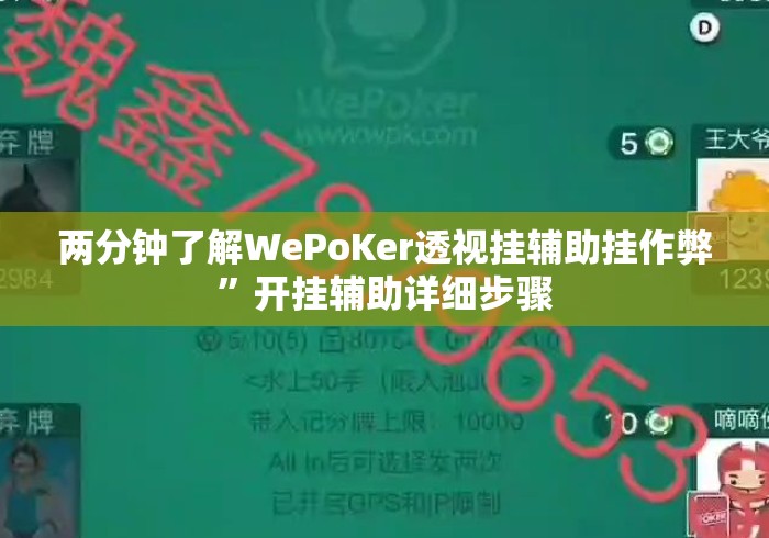 两分钟了解WePoKer透视挂辅助挂作弊”开挂辅助详细步骤