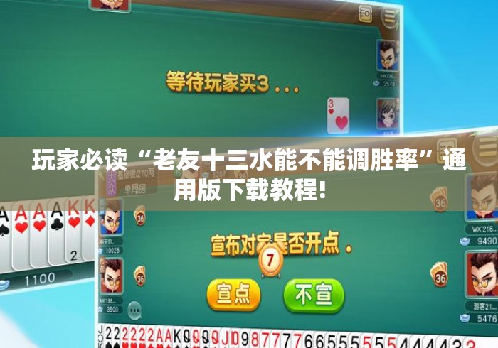 玩家必读“老友十三水能不能调胜率”通用版下载教程!