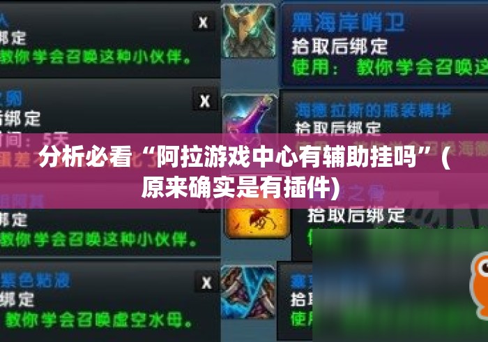 分析必看“阿拉游戏中心有辅助挂吗	”(原来确实是有插件) 