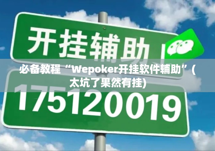 必备教程“Wepoker开挂软件辅助”(太坑了果然有挂)