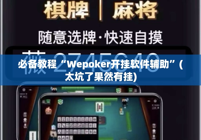 必备教程“Wepoker开挂软件辅助”(太坑了果然有挂)