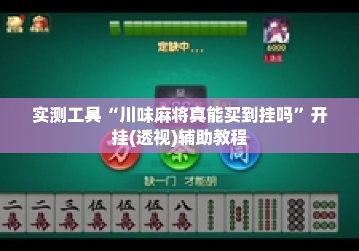 实测工具“川味麻将真能买到挂吗”开挂(透视)辅助教程