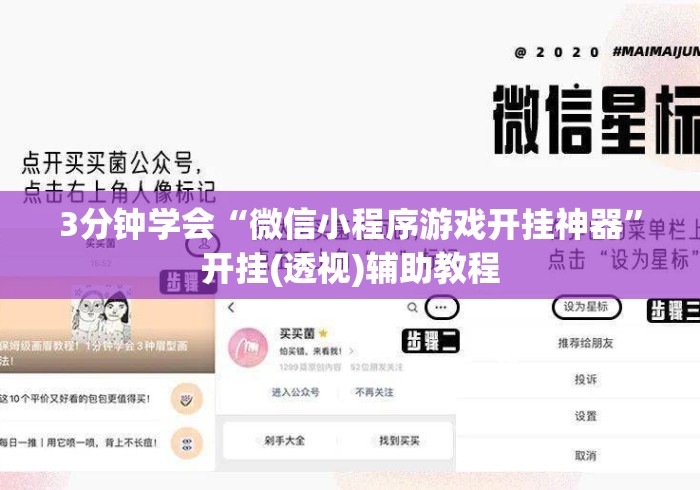 3分钟学会“微信小程序游戏开挂神器”开挂(透视)辅助教程