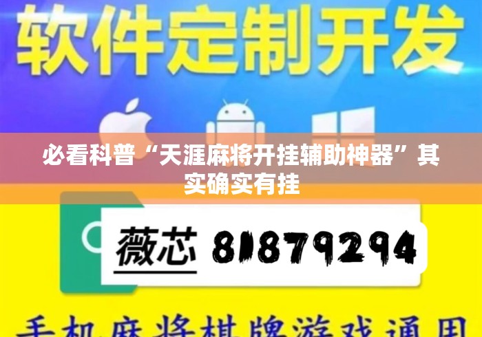 必看科普“天涯麻将开挂辅助神器”其实确实有挂