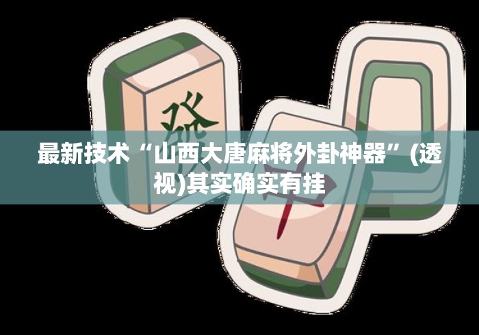 最新技术“山西大唐麻将外卦神器”(透视)其实确实有挂