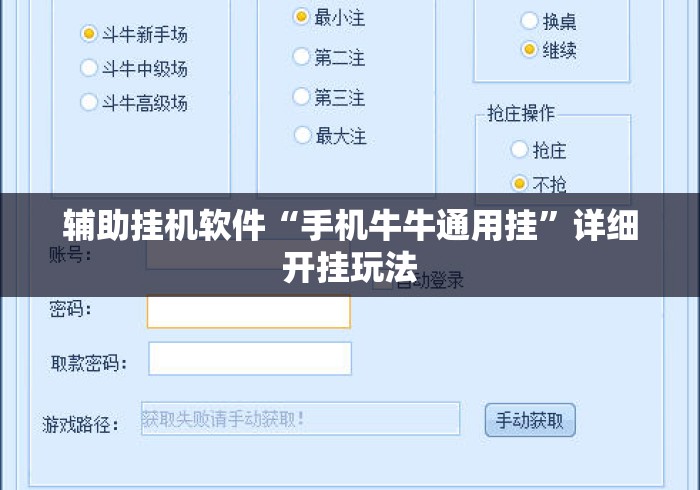 辅助挂机软件“手机牛牛通用挂	”详细开挂玩法